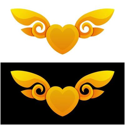 Logo flying love gradient colorful style