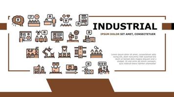 vector de encabezado de aterrizaje de proceso industrial