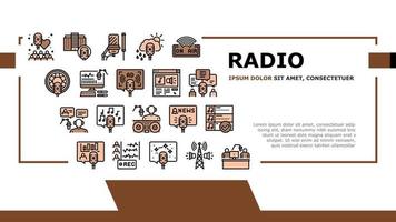 Radio Studio Podcast Landing Header Vector