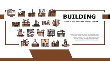 vector de encabezado de aterrizaje de construcción de edificio