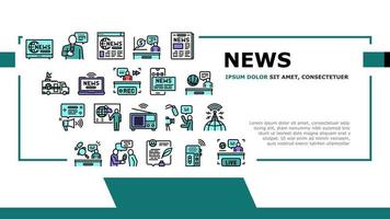 News Broadcasting Landing Header Vector