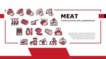 vector de encabezado de aterrizaje de producto de fábrica de carne