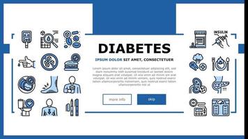 vector de encabezado de aterrizaje de tratamiento de diabetes