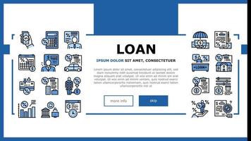 Loan Financial Credit Landing Header Vector