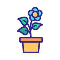 flower in pot icon vector outline illustration