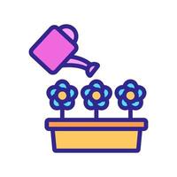 watering cans of flowers icon vector outline illustration