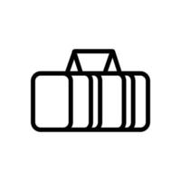 sports striped bag icon vector outline illustration