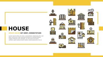 Timber Frame House Landing Header Vector