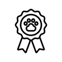 dog medal award icon vector outline illustration