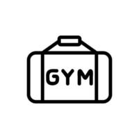 bolsa etiquetada gimnasio icono vector contorno ilustración