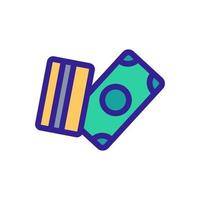 Money card icon vector. Isolated contour symbol illustration vector