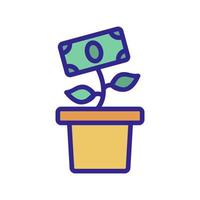 plant money pot icon vector outline illustration