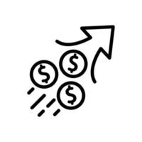 money growth is fast icon vector outline illustration