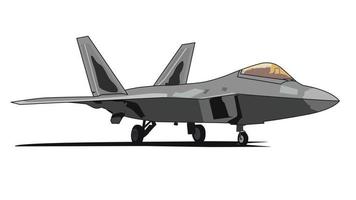 F22 raptor jet fighter landing gear illustration vector design