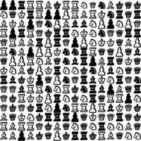Pattern with black and white chess pieces vector