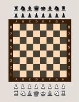 vector de tablero y piezas de ajedrez