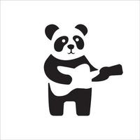 Panda icon vector music logo icon