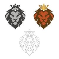 diseño de ilustración de icono de vector de logotipo de cabeza de león