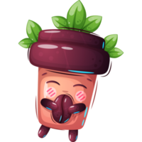 Cartoon character adorable coffee cup PNG