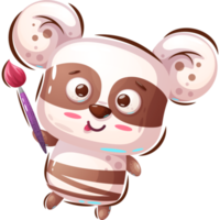 personaje de dibujos animados lindo artista panda png