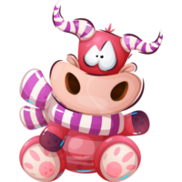 Cartoon character red cow png