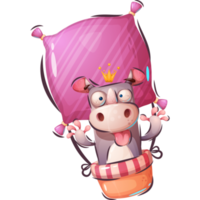 personnage de dessin animé adorable enfants animal hippopotame png