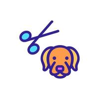 ilustración de contorno de vector de icono de aseo de perros