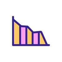 graph of reducing the indicators of the vector icon. Isolated contour symbol illustration