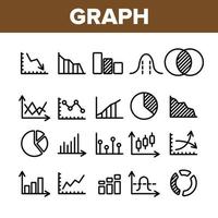 colección diferentes iconos de signo gráfico establecer vector