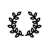 Laurel wreath icon vector. Isolated contour symbol illustration vector