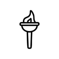 Torch icon vector. Isolated contour symbol illustration vector