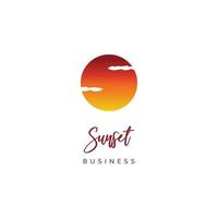 Sunset icon logo design inspiration vector