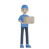 3d Isolated Courier in blue uniform png