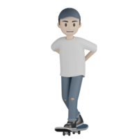 3d Isolated Skater in action png