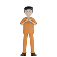 3d Isolated Prisoners in prison uniforms png