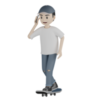 3D isolierter Skater in Aktion png