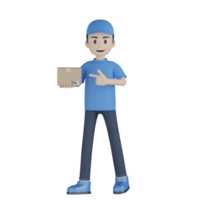 3d Isolated Courier in blue uniform png