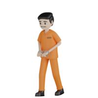 3D-geïsoleerde gevangenen in gevangenisuniformen png