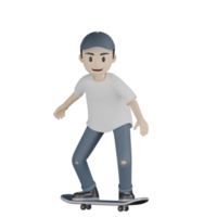 patineur isolé 3d en action png