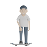 3D isolierter Skater in Aktion png