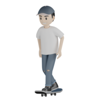 patineur isolé 3d en action png