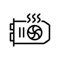 a powerful graphics card icon vector outline illustration