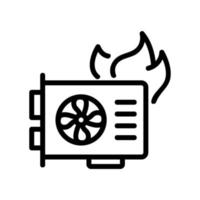 fastest graphics card icon vector outline illustration