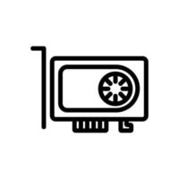 modern graphics card icon vector outline illustration