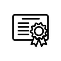 Diploma icon vector. Isolated contour symbol illustration vector