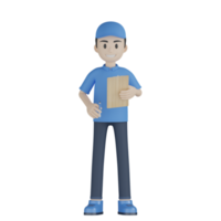 3d Isolated Courier in blue uniform png