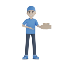 3d Isolated Courier in blue uniform png