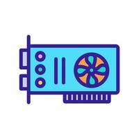 computer video card icon vector outline illustration