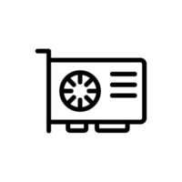 fastest graphics card icon vector outline illustration