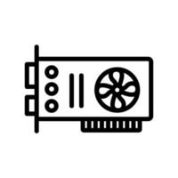 computer video card icon vector outline illustration